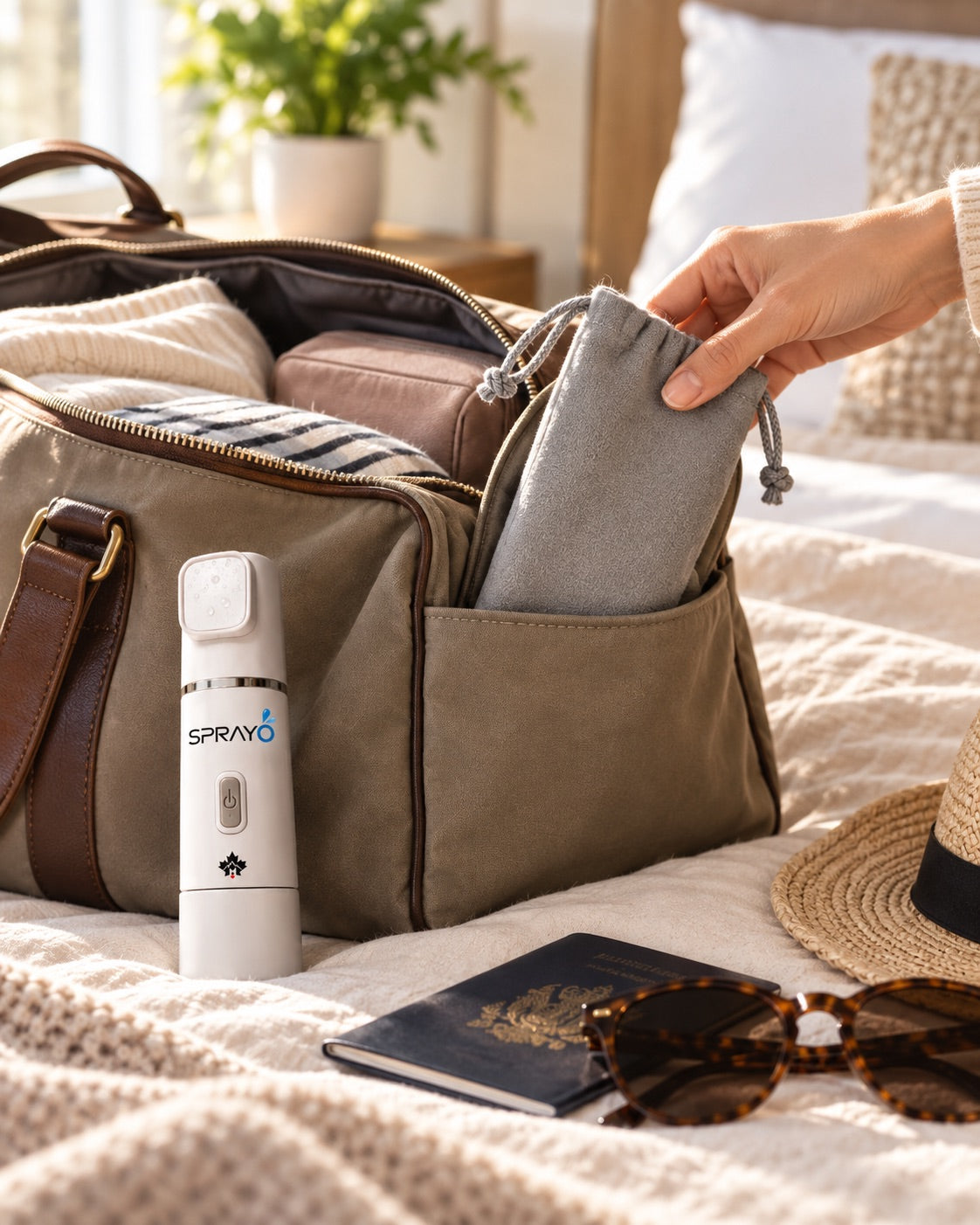One bottle. One button.